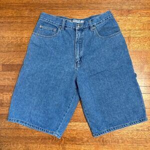 Gold Crest Big Baggy Denim Carpenter Shorts Mens 36W Blue Cotton